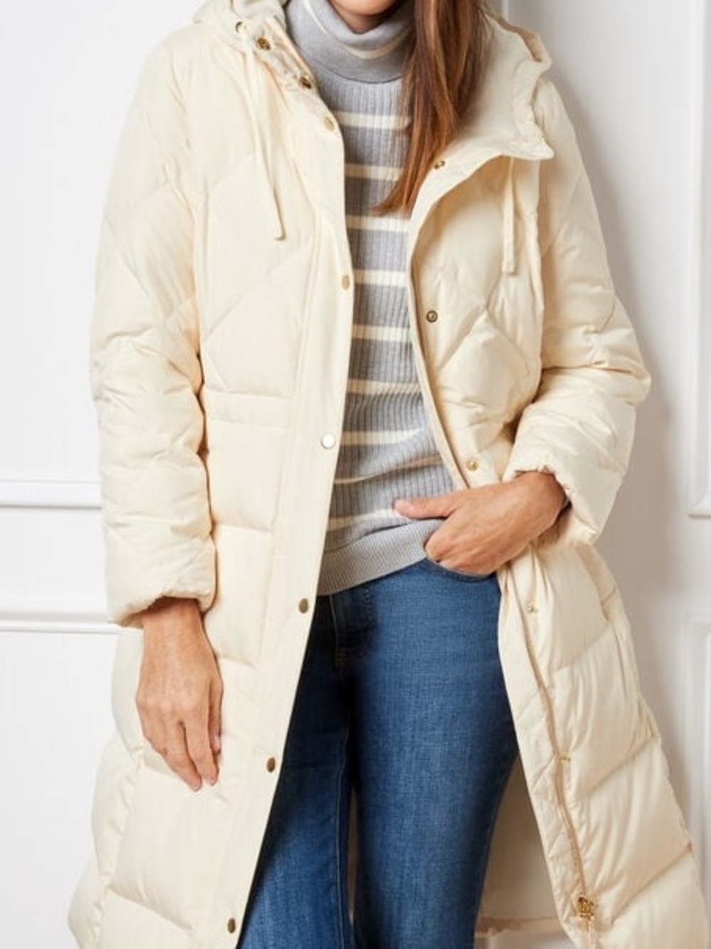 Cream Talbots puffer coat size 2x